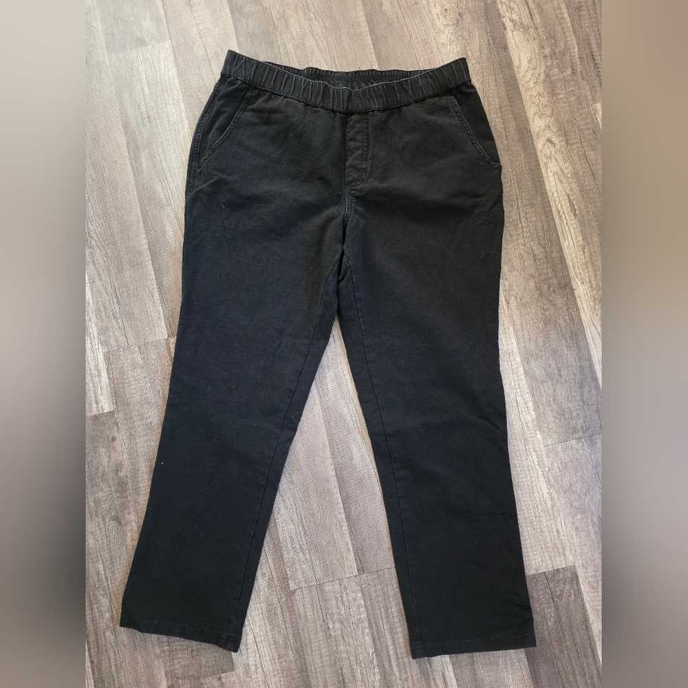 Denim & Co Stretch Pants Legging Jeggings Black Petite Classy SP Short Boho
